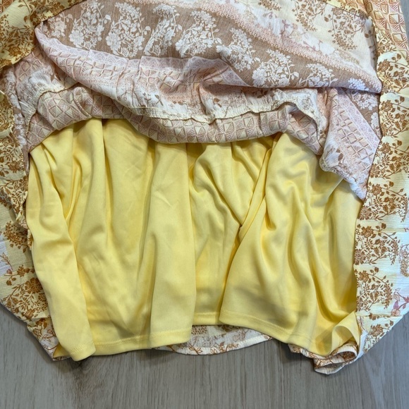 Maurices Plus Size 4X Smocked Ruffle Strap Floral Yellow Tiered Dress Lined New - Picture 3 of 6